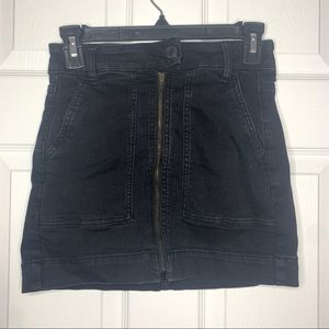 American Eagle Black Denim Mini Skirt With Pockets